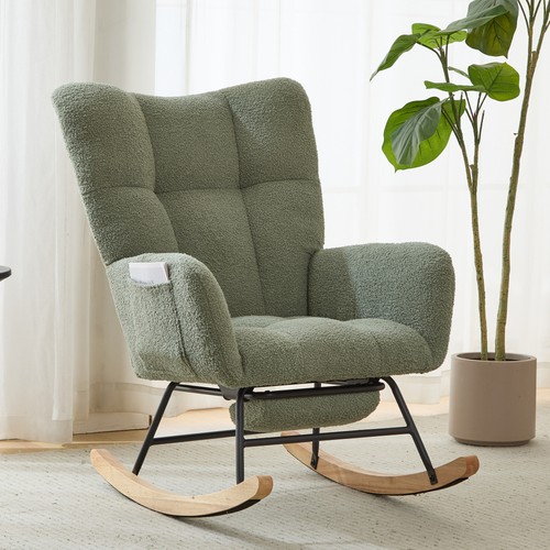 Teddy fabric wingback glider - fabric,